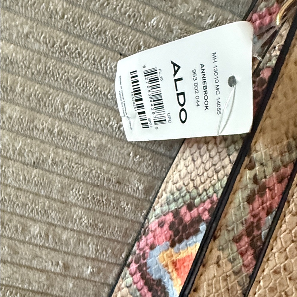 Aldo Pink and Orange Snake Print Crossbody Bag - Picture 2 of 4